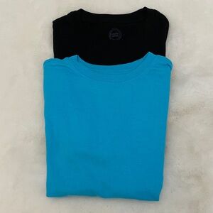 Wonder Nation Vibrant Blue Shirt Size 6-7, Black Shirt Size 8. Cotton Blend.NWOT